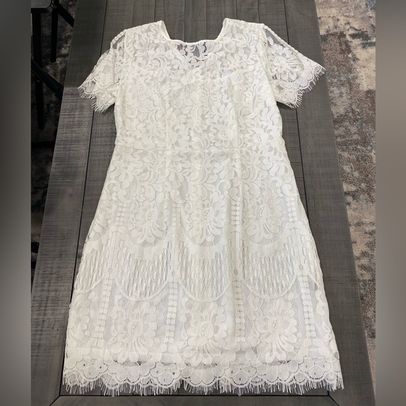 Women’s SHEIN Curve White Lace Dress; Plus Size 0XL; NWT NEVER WORN - Picture 4 of 4